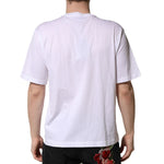 Dolce & Gabbana White Embellished Cotton Crew Neck T-shirt TSH90702-48