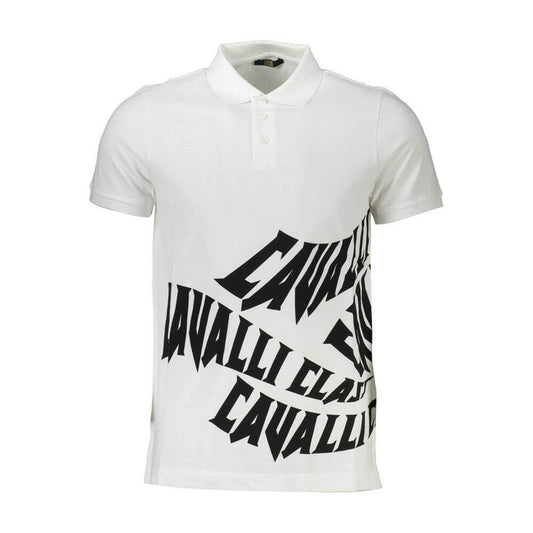 Cavalli Class White Cotton Men Polo CA-21307-XL