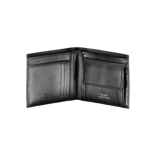 Guess Jeans Chic Black Leather Dual-Compartment Wallet GU-23464
