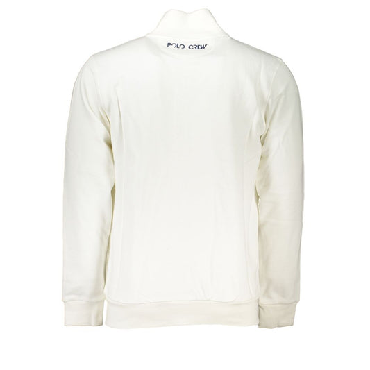 La Martina Elegant White Fleece Sweatshirt - Regular Fit LA-27019-S