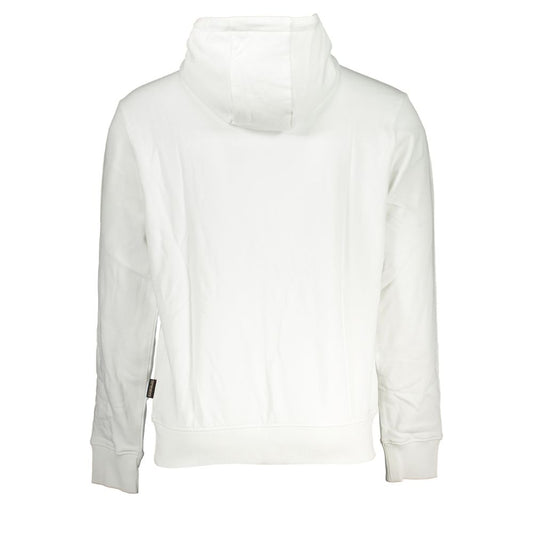 Napapijri Elegant White Hooded Cotton Sweater NA-28068-S