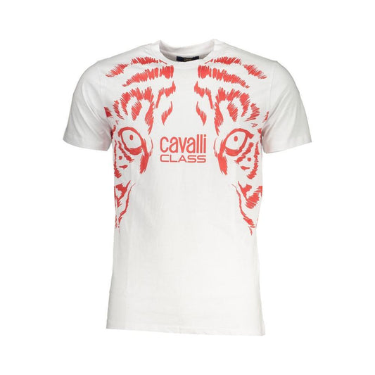 Cavalli Class White Cotton T-Shirt