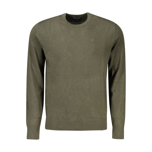 North Sails Green Cotton Sweater - Long sleeve, crew neck design with logo application.