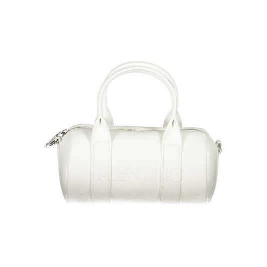 Mario Valentino White Polyethylene Handbag with handles and adjustable shoulder straps, logo design, recycled.