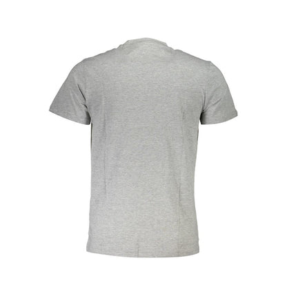 Back view of Cavalli Class Brown Cotton Men T-Shirt displaying short sleeves and premium cotton fabric for modern style.