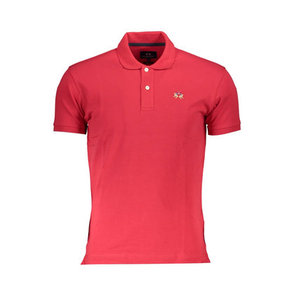 La Martina Red Cotton Polo Shirt