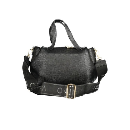 Mario Valentino Black Polyethylene Women Handbag with dual handles and adjustable strap