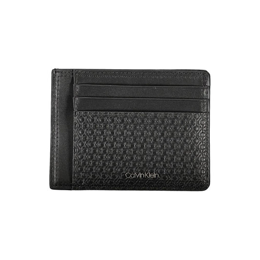 Calvin Klein Sleek Black Leather Coin Purse with Card Holder CA-27468