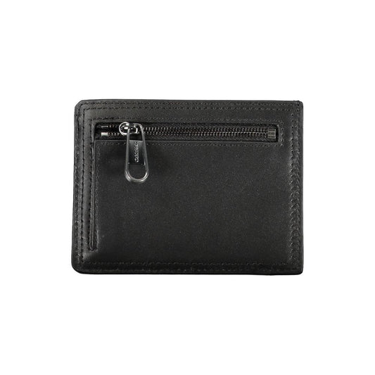 Calvin Klein Sleek Black Leather Coin Purse with Card Holder CA-27468