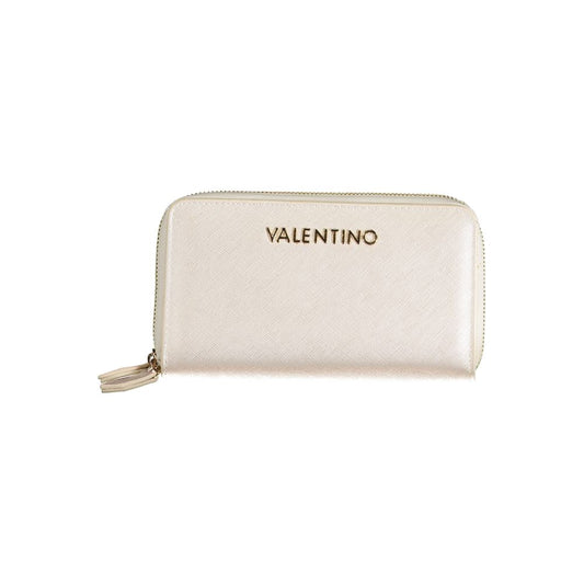 Mario Valentino Brown Polyethylene Women Wallet with zip closure and logo