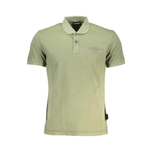 Napapijri Green Cotton Men Polo Shirt