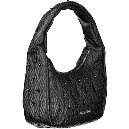 Mario Valentino Black Polyethylene Women Handbag with one-handle design and signature logo