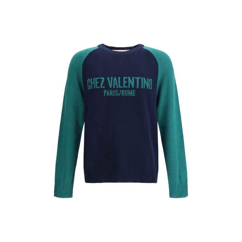 Valentino Blue Fleece Wool Sweatshirt