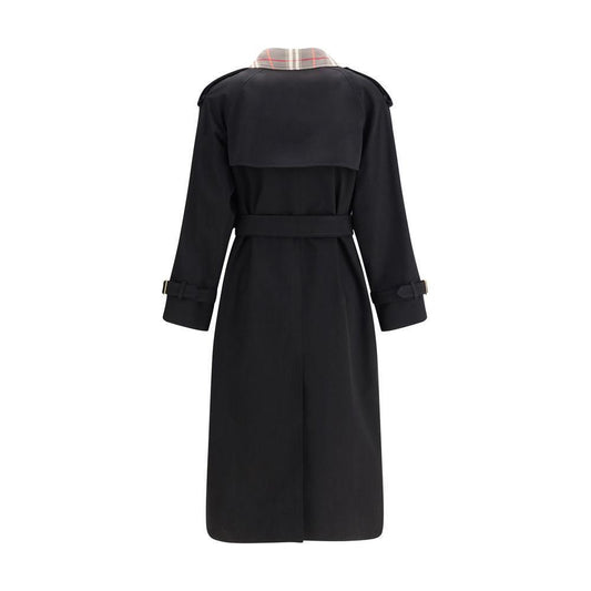 Burberry Castleford long Trench Coat with Check collar