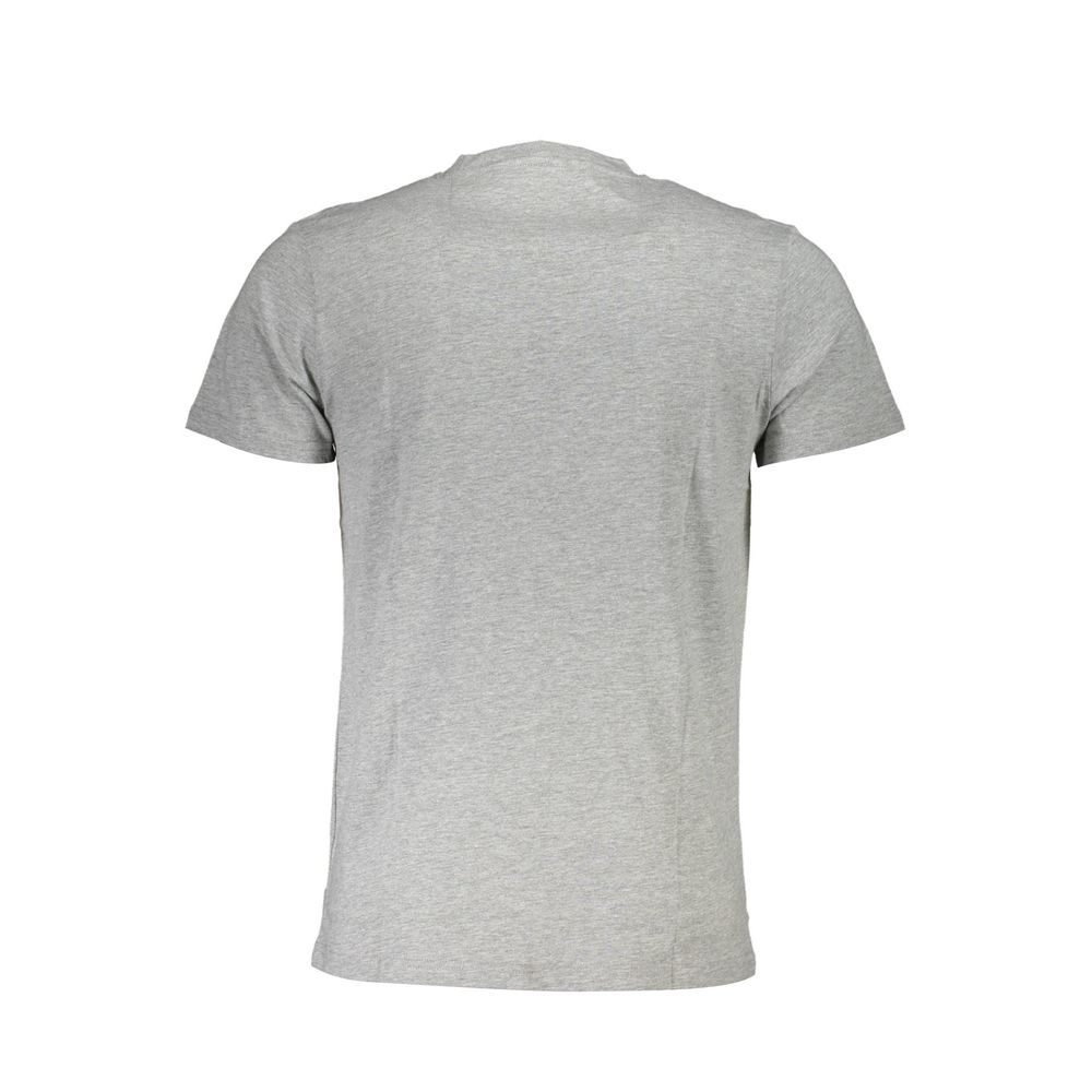 Back view of Cavalli Class Brown Cotton Men T-Shirt showing short sleeves and cotton material.