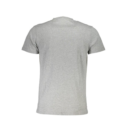 Back view of Cavalli Class Brown Cotton Men T-Shirt showing short sleeves and cotton material.