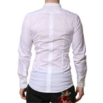Dolce & Gabbana White Cotton GOLD Long Sleeves Formal Shirt TSH906794-43