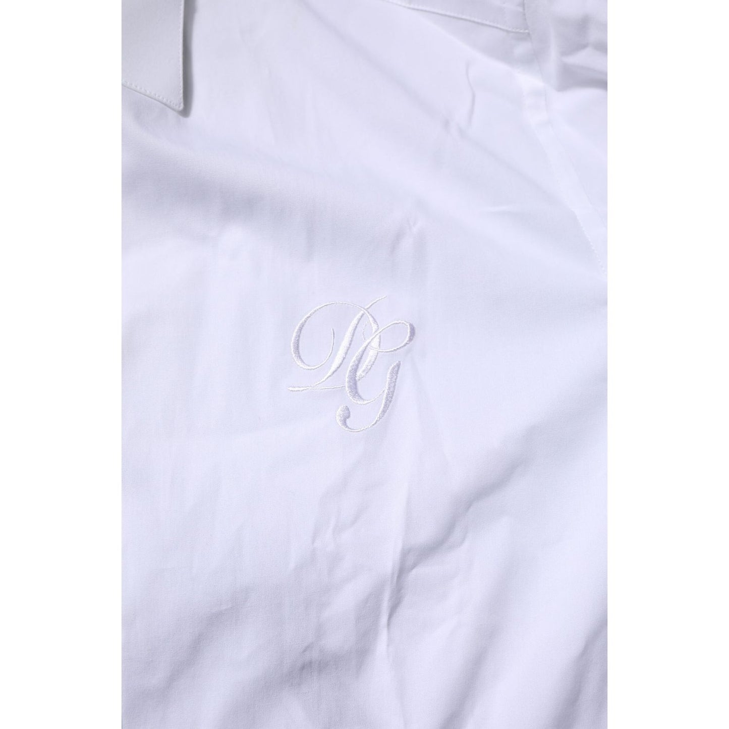 Dolce & Gabbana White Cotton GOLD Long Sleeves Formal Shirt TSH906809-39