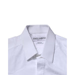 Dolce & Gabbana White Cotton GOLD Long Sleeves Formal Shirt TSH906809-39