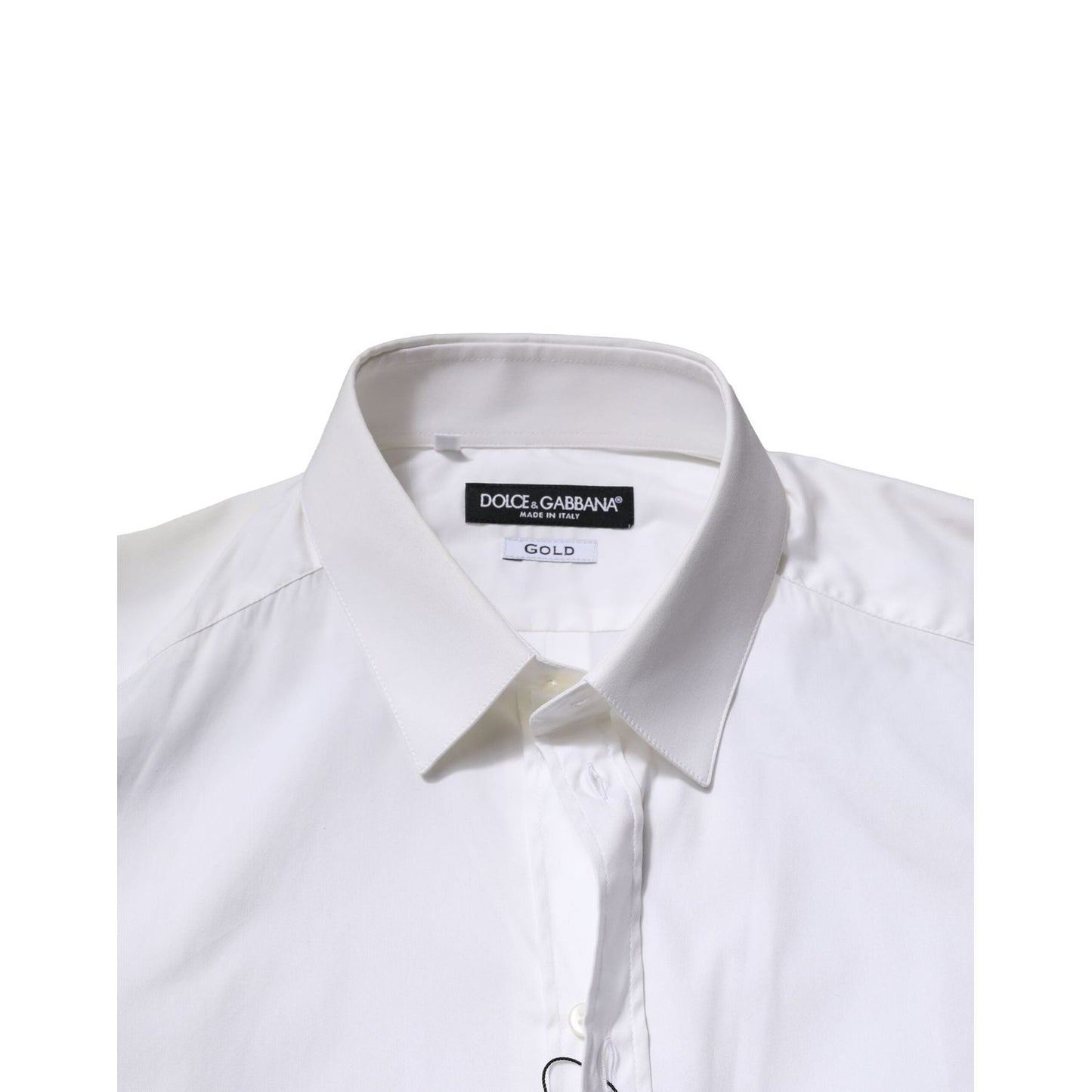 Dolce & Gabbana White Cotton GOLD Long Sleeves Formal Shirt TSH906831-39