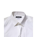 Dolce & Gabbana White Cotton GOLD Long Sleeves Formal Shirt TSH906831-39