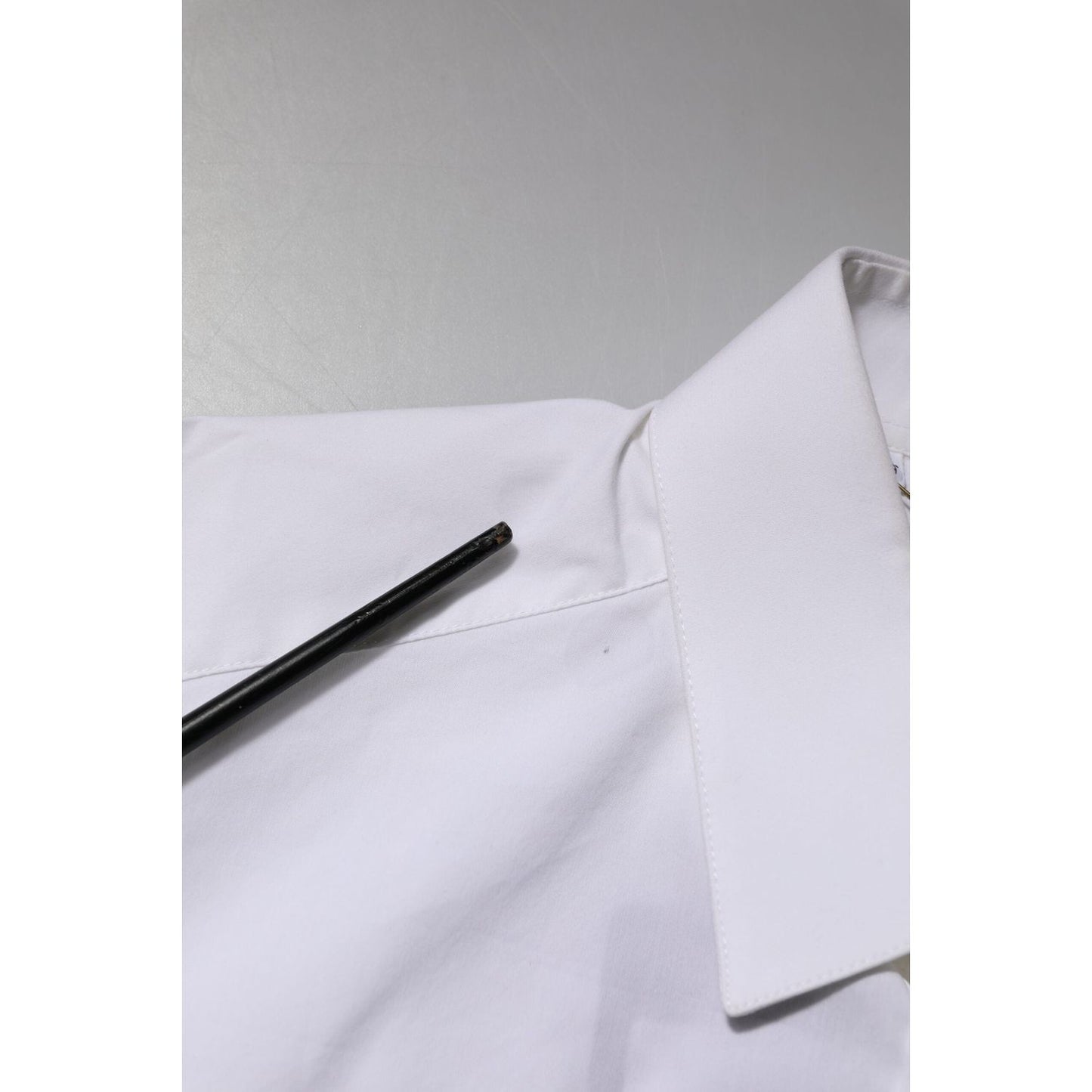 Dolce & Gabbana White Cotton GOLD Long Sleeves Formal Shirt TSH906831-39