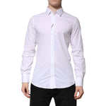 Dolce & Gabbana White Cotton GOLD Long Sleeves Formal Shirt TSH906835-39