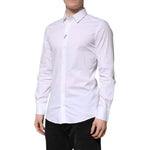 Dolce & Gabbana White Cotton GOLD Long Sleeves Formal Shirt TSH906835-39