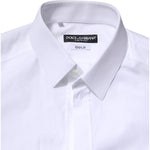 Dolce & Gabbana White Cotton GOLD Long Sleeves Formal Shirt TSH906835-39