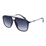 Fila Black Men Sunglass with blue gradient lenses, full-rim cellulose acetate frame, 100% UVA & UVB protection, aviator style.