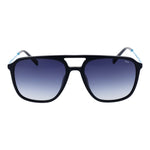 Fila Black Men Sunglass with full-rim black cellulose acetate frame and blue gradient plastic lenses in aviator style.