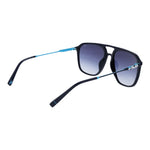 Fila Black Men Sunglass with black cellulose acetate full-rim frame and gradient blue lenses. Aviator style with 100% UVA & UVB protection.