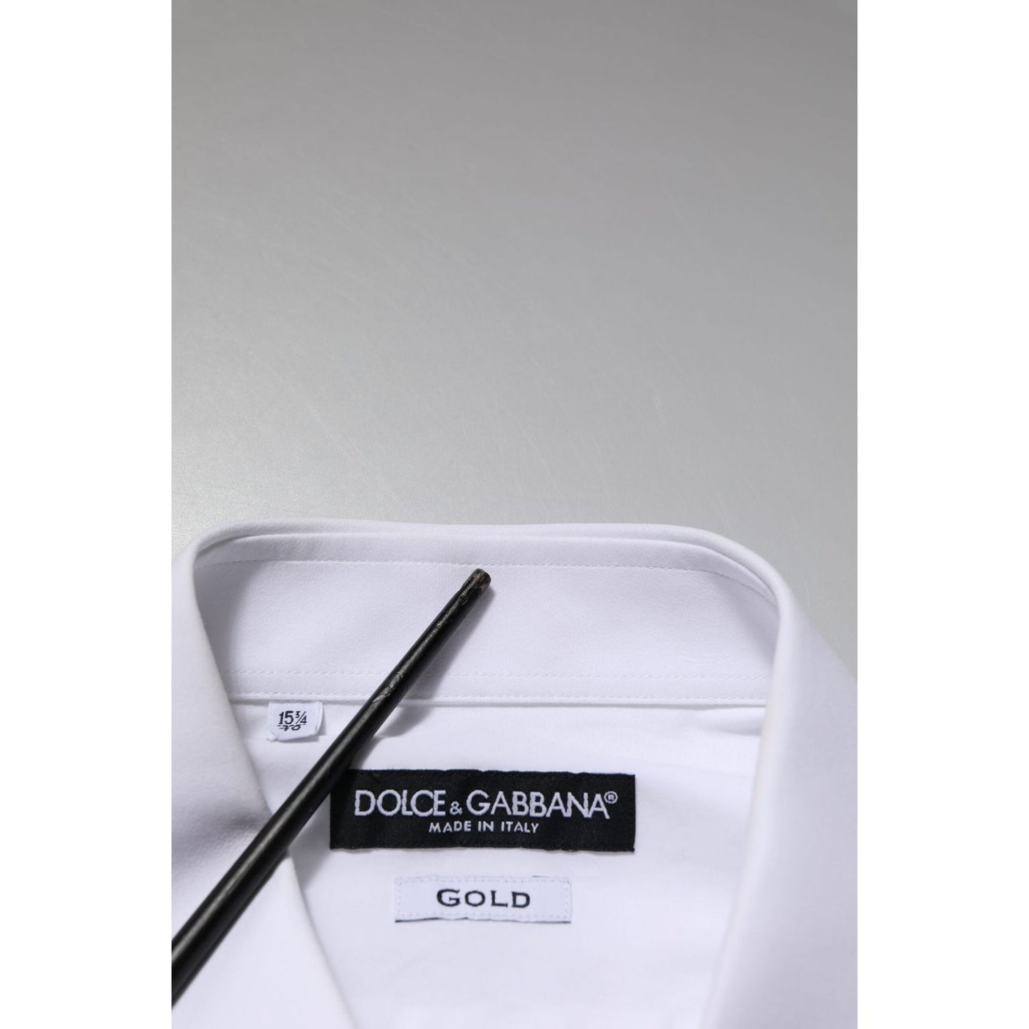 Dolce & Gabbana White GOLD Long Sleeve Dress Men Formal Shirt