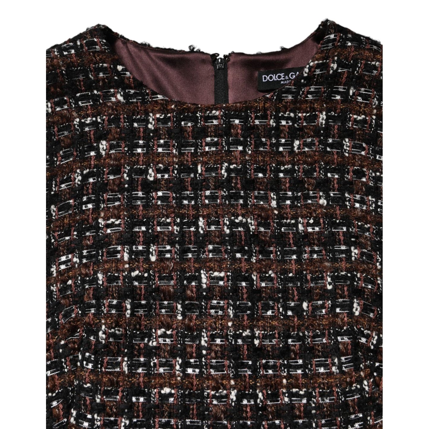 Dolce & Gabbana Multicolor Sleeveless Mini Tweed A-line Dress
