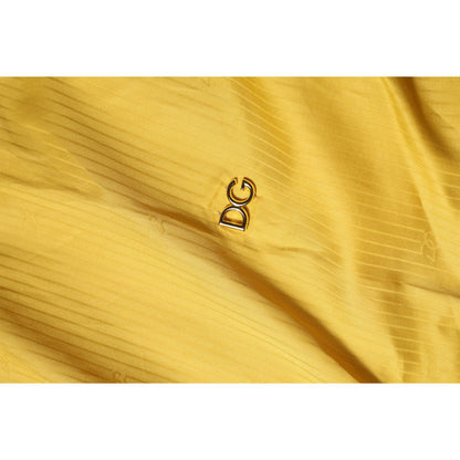 Dolce & Gabbana Mustard Collared Short Sleeves Blouse Top