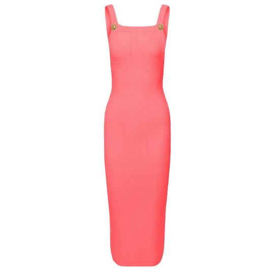 Balmain Pink Viscose Dress BA-15518-IT40|S