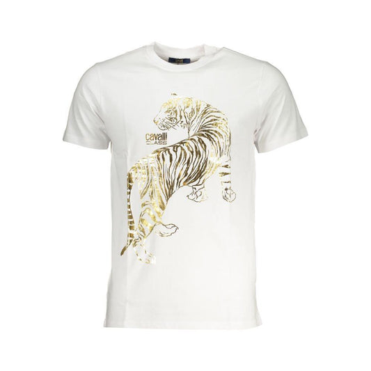 Cavalli Class White Cotton T-Shirt CA-28470-L