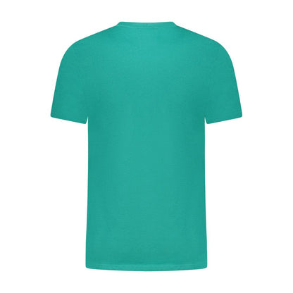 Alt Tag: Cavalli Class Green Cotton T-Shirt, short sleeve crew neck with logo print, back view