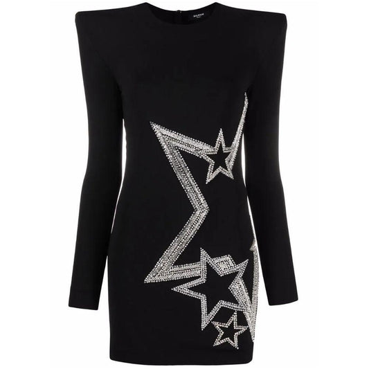 Balmain Black Viscose Dress BA-15530-IT40|S