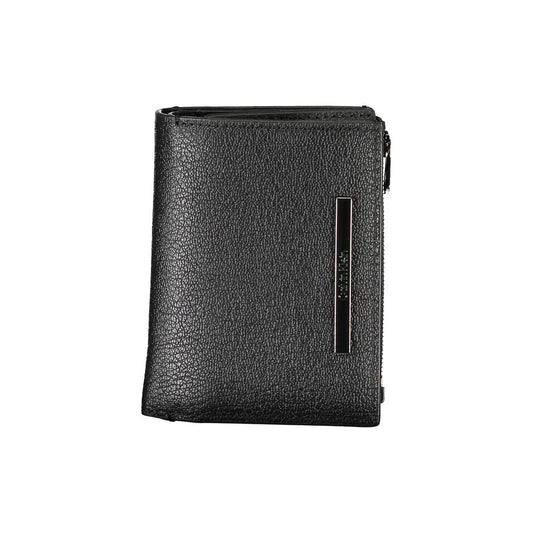 Calvin Klein Sleek Black Leather Wallet with Coin Purse CA-27495