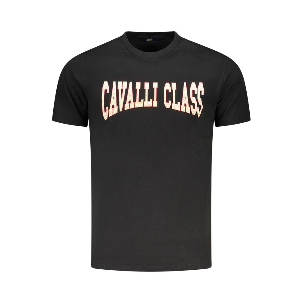 Cavalli Class Black Cotton Men T-Shirt
