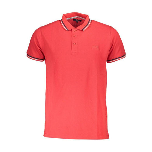 Cavalli Class Red Cotton Men Polo Shirt