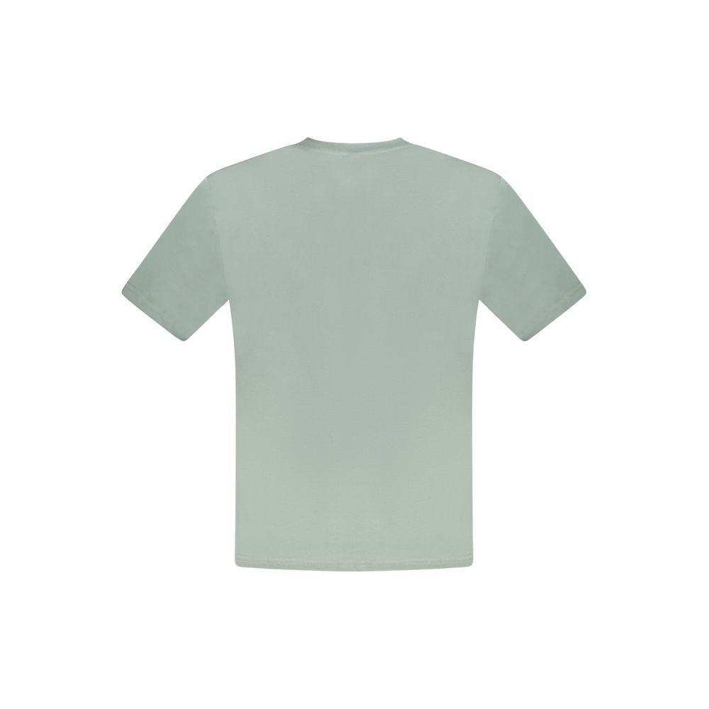 Back view of North Sails Green Cotton Men T-Shirt showcasing green color and crew neck design for a fashionable and comfortable look.
