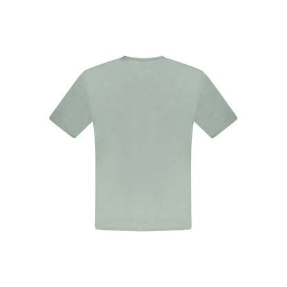 Back view of North Sails Green Cotton Men T-Shirt showcasing green color and crew neck design for a fashionable and comfortable look.