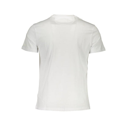 Back view of La Martina White Cotton Men T-Shirt, featuring soft cotton fabric for comfort and style.