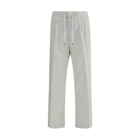 Brunello Cucinelli White Cotton Casual Pants