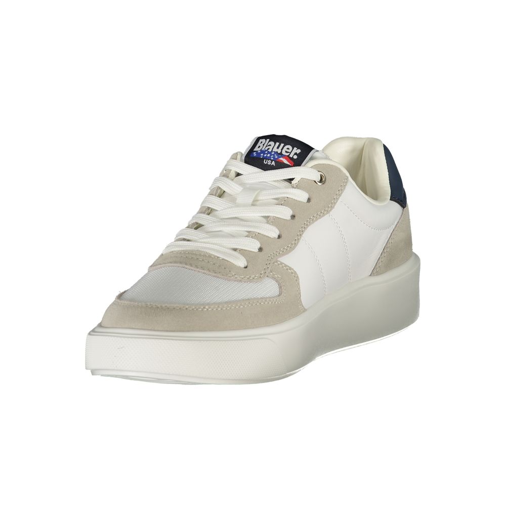 Blauer White Polyester Sneaker