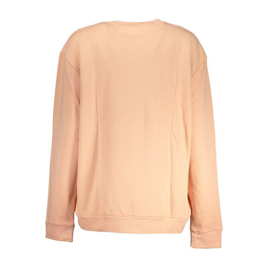 Cavalli Class Elegant Long-Sleeved Pink Fleece Sweatshirt