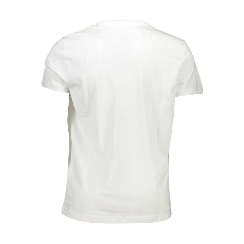 Back view of Diesel White Cotton Men T-Shirt showcasing soft cotton material and classic design for casual and edgy looks.