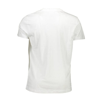 Back view of Diesel White Cotton Men T-Shirt showcasing soft cotton material and classic design for casual and edgy looks.